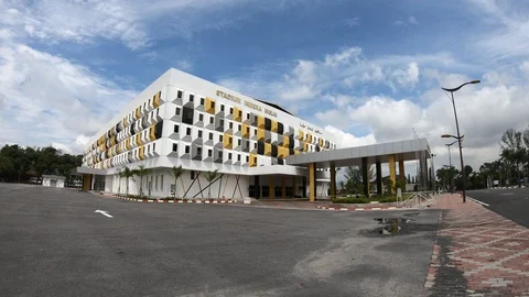 4K Time lapse - Indera Mulia Sports Complex Stock Footage 97160929