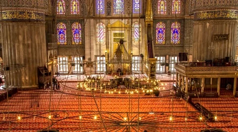 4K Time Lapse inside the Blue Mosque in Istanbul Stock Footage 49511839