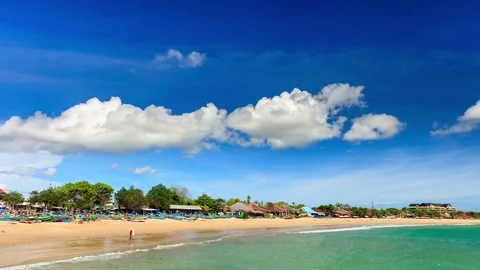 4k Time lapse: Jimbaran beach bali Stock Footage 75070530