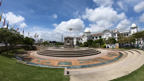 4K Time lapse KTMB Ipoh - The Ipoh Railway Station from the park. Stock Footage 97102199