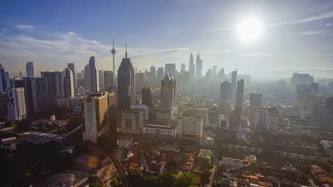 4K Time-lapse of Kuala Lumpur City during sunrise. Stock Footage 115059802