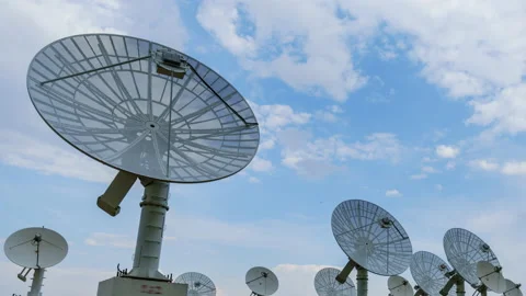 4K Time lapse: Large Satelite Dishes Telescope Array,China - Space Scienc Stock Footage 202266023