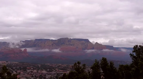 4K Time Lapse of Low Clouds over Sedona, AZ Stock Footage 54708724