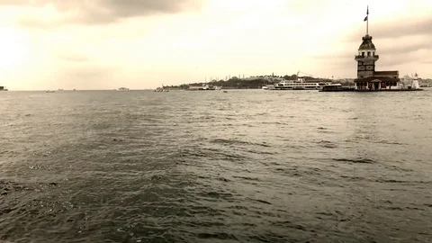 4K Time Lapse Of Maiden's Tower and Historic Istanbul Stock Footage 82075671