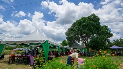 4K Time lapse of Malay wedding ceremony in rural area of Malaysia Stock Footage 95100886