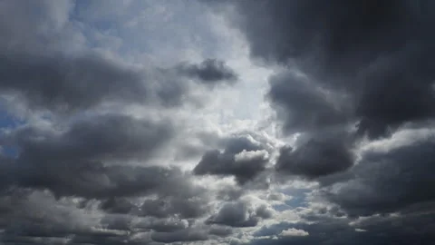 4K Time-Lapse of Massive, Dark Storm Clouds with Bright Light Contrast Stock Footage 319470406