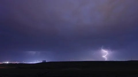 4K Time Lapse of Microbursts and Lightning at Night Stock Footage 54715032