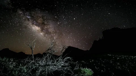 4K Time Lapse Milky Way Volcano Lava Tenerife Canary Islands Spain Stock Footage 66778280