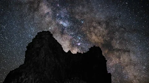 4K Time Lapse Milky Way Rocks Tenerife Canary Islands Spain Stock Footage