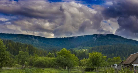 4k Time Lapse with Misty Mountains Landscape. Beautiful Nature Background Stock Footage 117911979