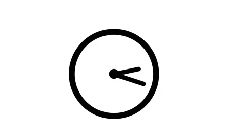 4k Time lapse modern clock icon animated with drop shadow. Stock Footage 153515090
