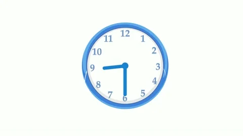 4k Time lapse modern clock icon animated with drop shadow. Video stock 153718036