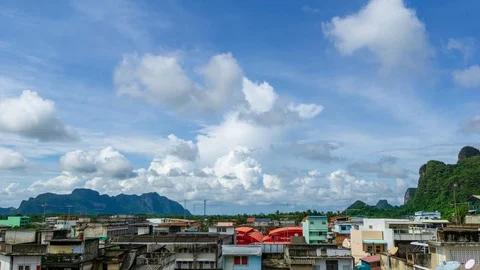 4K Time lapse monsoon clouds over Phatthalung city at Thailand. Stock Footage 96403087