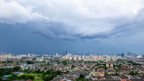 4K Time lapse of monsoon clouds over Kuala Lumpur, Malaysia Stock Footage 118786461
