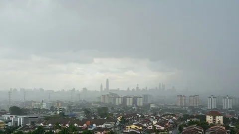 4K Time lapse of monsoon clouds over Kuala Lumpur, Malaysia Stock Footage 118790866