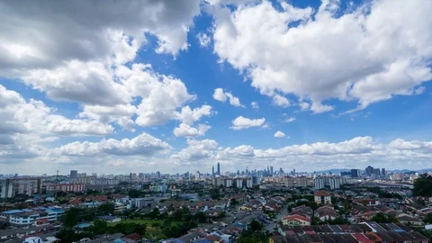 4k Time lapse of monsoon clouds over downtown Kuala Lumpur, Malaysia. Stock Footage 122926285