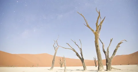 4K time lapse of the moon setting and the stars moving across the sky Stock Footage 64698203