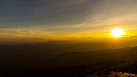 4k Time Lapse Mountain Sunset Stock Footage 74433729