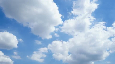 4K Time Lapse : The movement of Summer sky is bright blue. Stock Footage 147935630