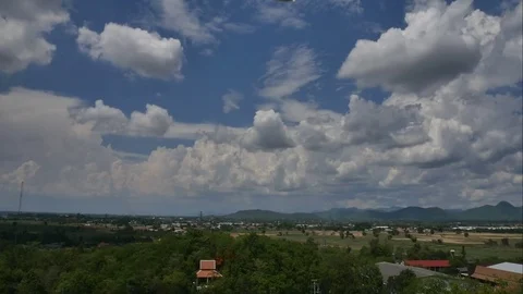 4K Time-lapse the movements of clouds,tree  Stock Footage 76441494