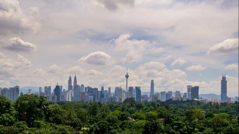 4K Time lapse of moving clouds over Kuala Lumpur, Malaysia. Stock Footage 118759181