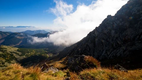 4K Time Lapse, Moving Clouds In a Valley in Low Tatras Stock Footage 123456466