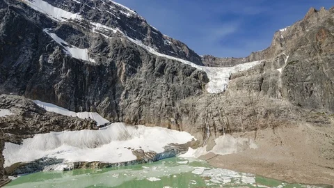 4K Time-lapse of Mt. Edith Cavell Glacier in Canadian Rockies Stock Footage 95384494