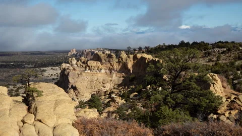 4K time lapse of Mt. Taylor and El Malpais National Monument Bluffs Stock Footage 260202170