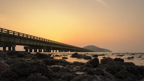 4k time lapse of nature sunset at the beach on an island background Stock Footage 127451617