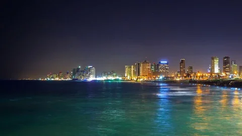 4K Time Lapse - Night Cityscape - Tel Aviv israel Vidéo 75995203