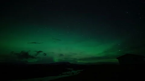 4K Time lapse of night sky with stars and satellites in Iceland highlands Stock Footage 163227580
