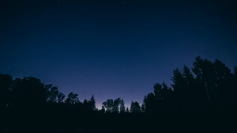 4k time lapse with night sky. Starry landscape. Stock Footage 244515071