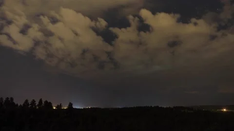 4K Time Lapse of Night Thundershowers on the Plains Stock Footage 54713596
