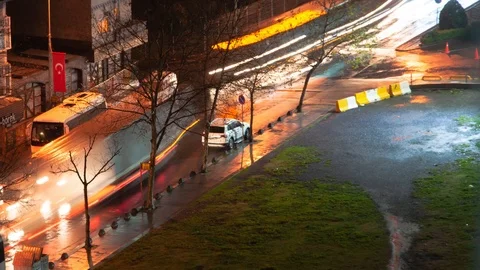 4k time lapse night traffic at Istanbul, Turkey Vídeo Stock 124171014