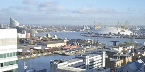 4k Time lapse of O2 Arena and South London skyline in a cloudy day Vídeo Stock 53818202