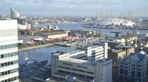 4k Time lapse of O2 Arena and South London skyline in a cloudy day Vídeo Stock 60259224