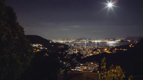 4K Time Lapse over Guanabara's Bay - Rio de Janeiro - Brazil Video stock 77727671
