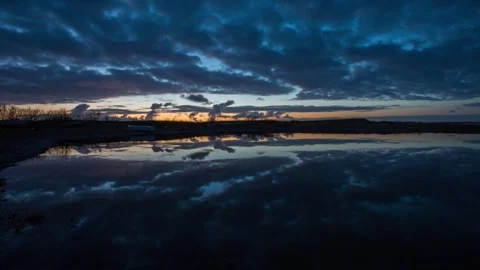 4K Time Lapse Over the Harray Loch in Orkney with Mirror Reflections Stock-Footage 253194847