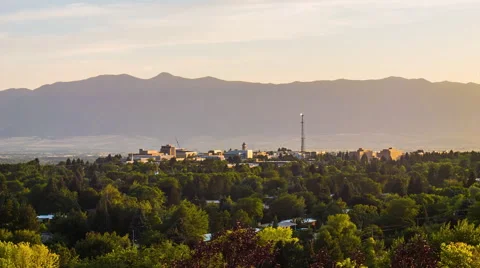 4K Time lapse overlooking a small town Stock Footage 45726452