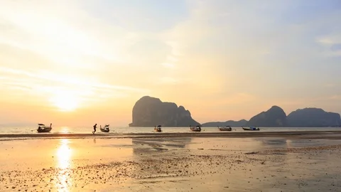 4K Time Lapse / Pak Meng Beach (Sikao), Trang Province, Thailand Stock Footage 100454898