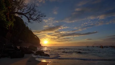 4K Time Lapse of Papuma Beach East Java Jember Bondowoso Stock Footage 81192606