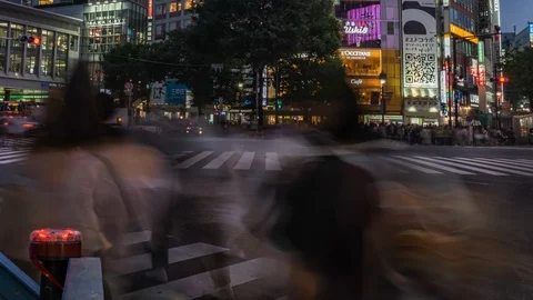 4K Time Lapse Of Pedestrian At Shibya Crossing Stock Footage 113187580