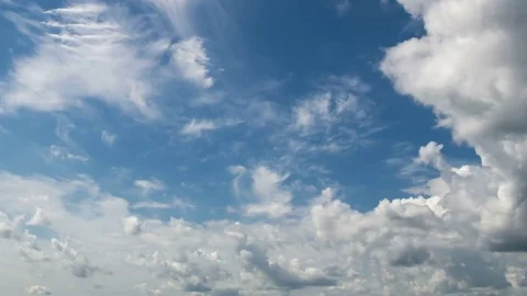 4k Time-lapse photography daytime sky with fluffy clouds Stock Footage