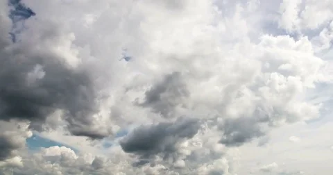 4k Time-lapse photography daytime sky with fluffy clouds video loop Stock Footage