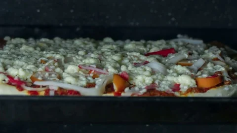 4K Time lapse Pizza baking in oven Stock Footage 79739766