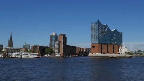 4K TIME LAPSE POV Impressive architecture Elbphilharmonie Hamburg concert hall Stock Footage