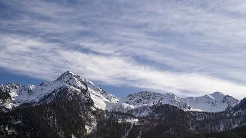 4K Time-lapse Quick Clouds Formation over the Alps South Tyrol Stock Footage 74063059