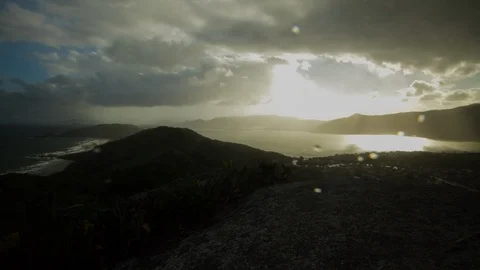 4K Time lapse of rain over beaches and lagoons. Florianópolis / Brazil Stock Footage 89289227