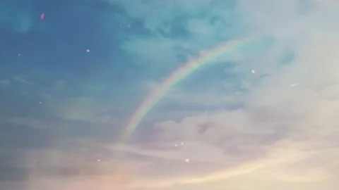 4k Time Lapse Rainbow sky Beautiful in rainy season with afternoon clouds Stock Footage 238735863