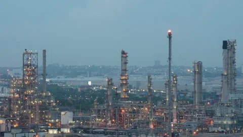 4K Time lapse refinery  during sunset time Stock-Footage 132278815